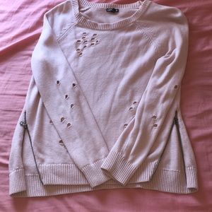 pink zipper and holy express sweater